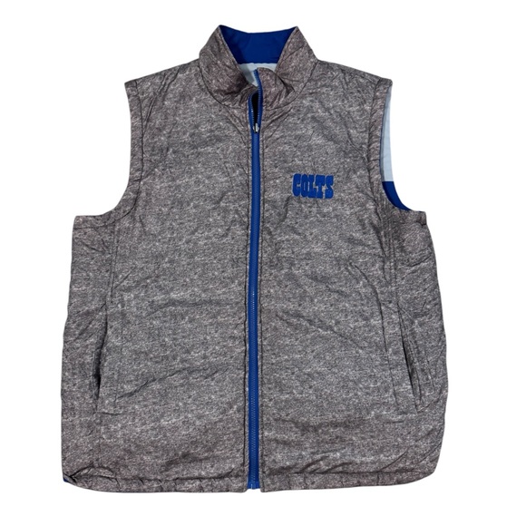 NFL Indianapolis Colts Reversible Vest Mens Large Stitched Blue Gray Football - Picture 4 of 9